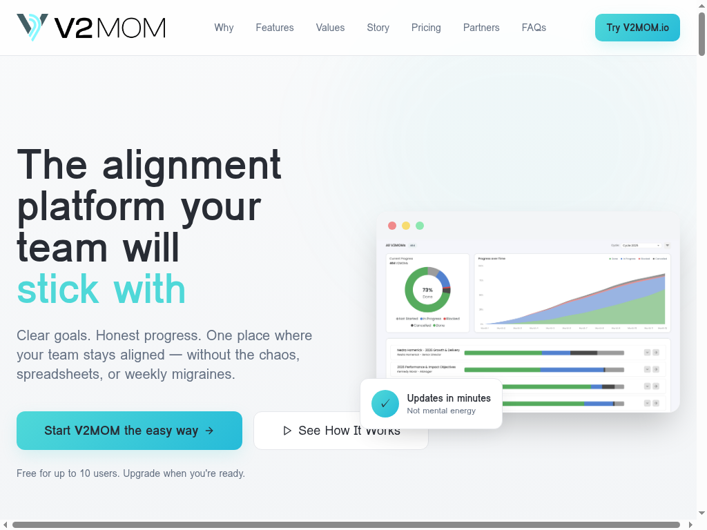 v2mom.io homepage screenshot